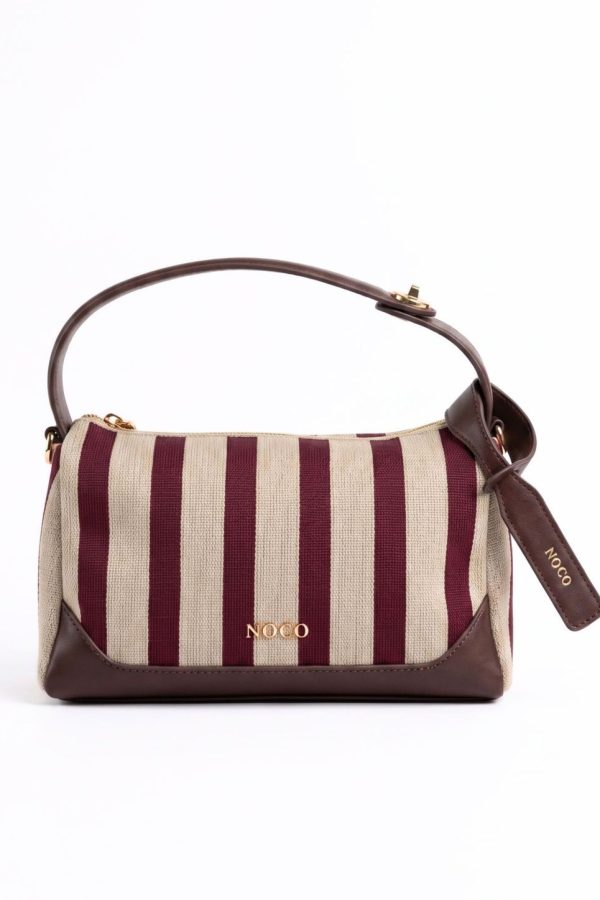 Vista frontal bandolera knit granate
