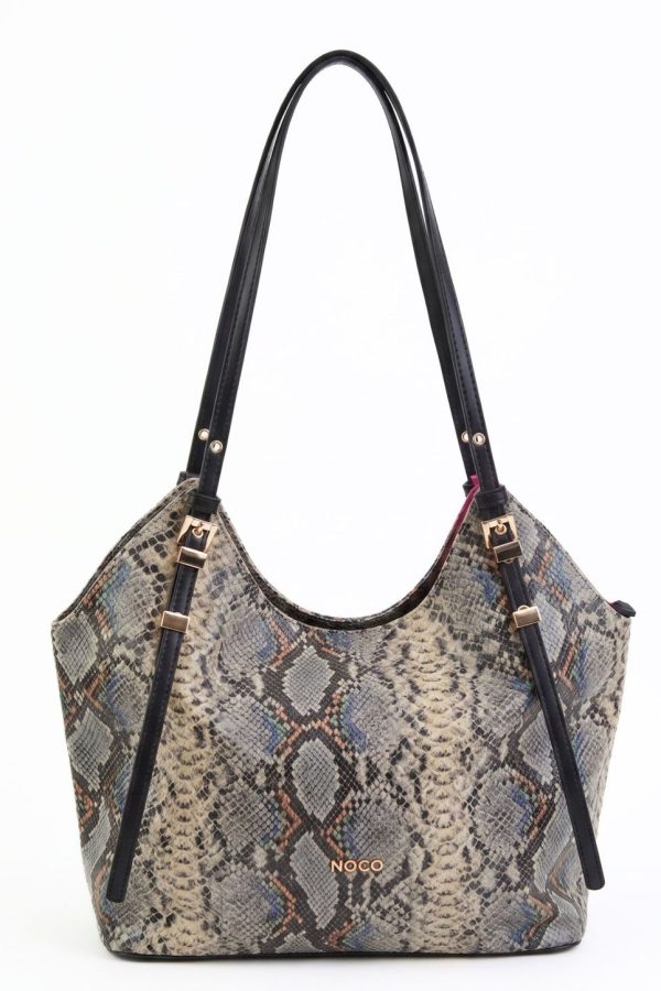 Tote snake print gris elegante