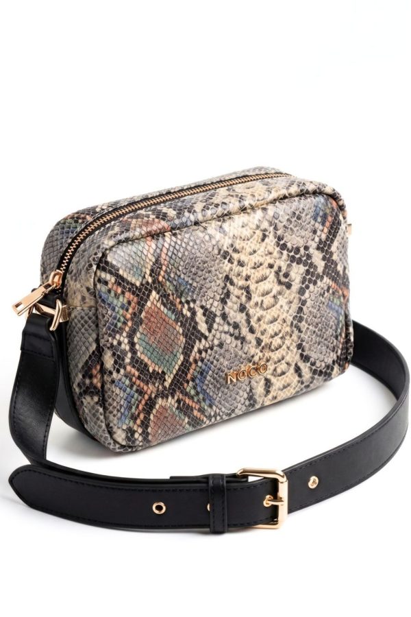 Bandolera snake print para mujer negro