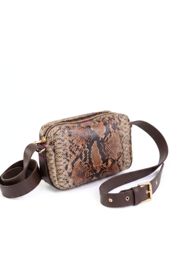 Bandolera tonos marrones mujer serpiente