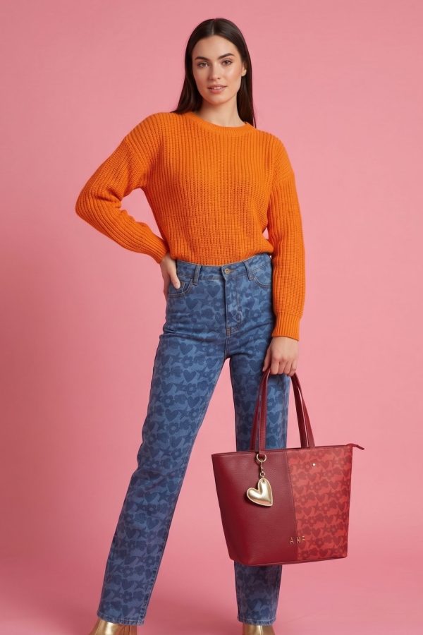 Bolso shopper Agatha Ruiz de la Prada de formato vertical rojo