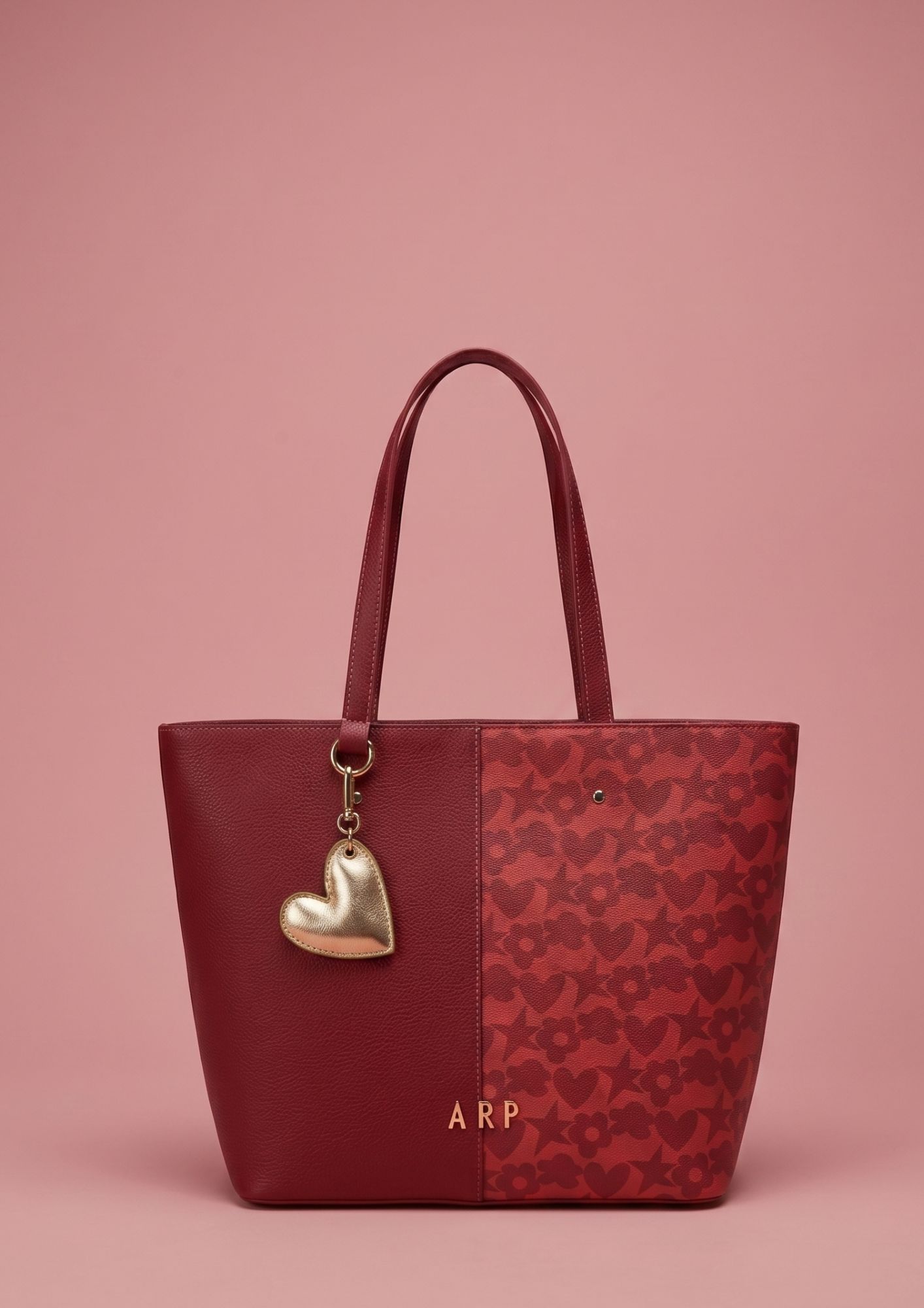 Shopper de piel sintética con diseño liso y estampado. Bolso shopper Agatha Ruiz de la Prada de formato vertical rojo