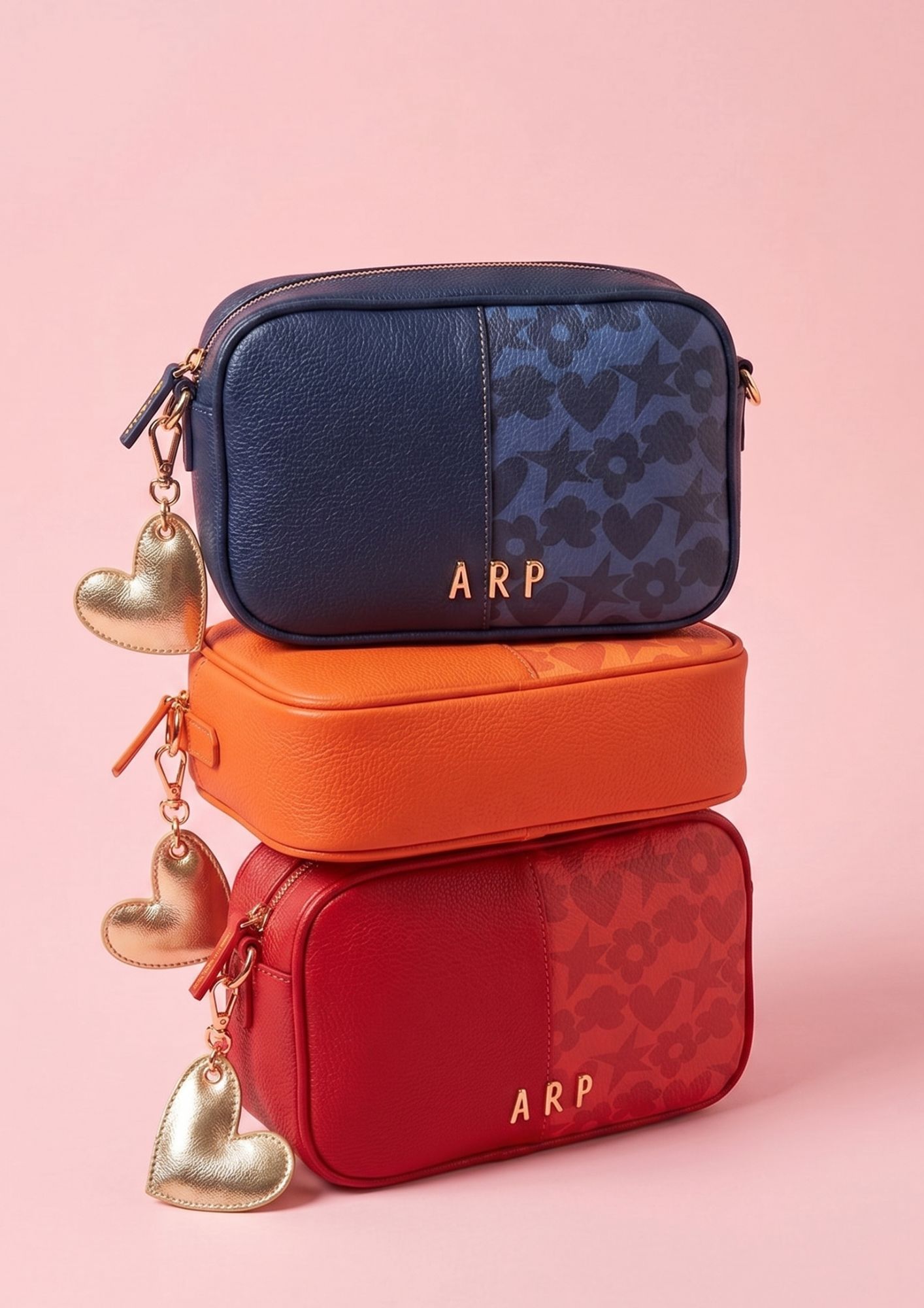 Bandolera Agatha Ruiz de la Prada con diseño bicolor. Bolso de mujer con costura central y estampado de iconos Agatha Ruiz de la Prada.