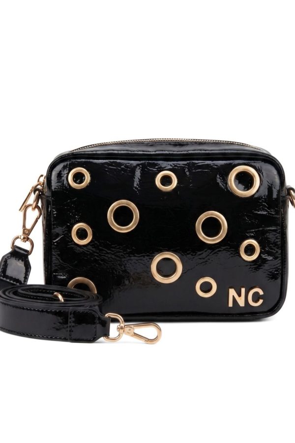 Bandolera charol NOCO ojales Negro
