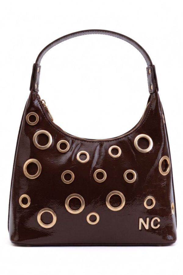 Bolso de charol formato góndola marrón