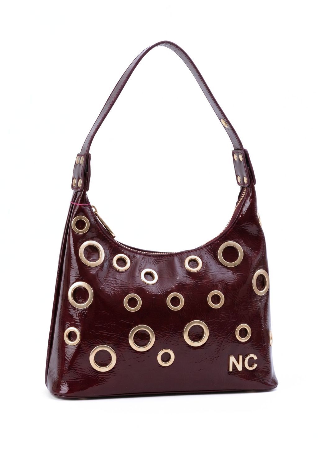 Bolso Góndola Charol NOCO granate de mujer Bolso Góndola Charol ojales NOCO granate