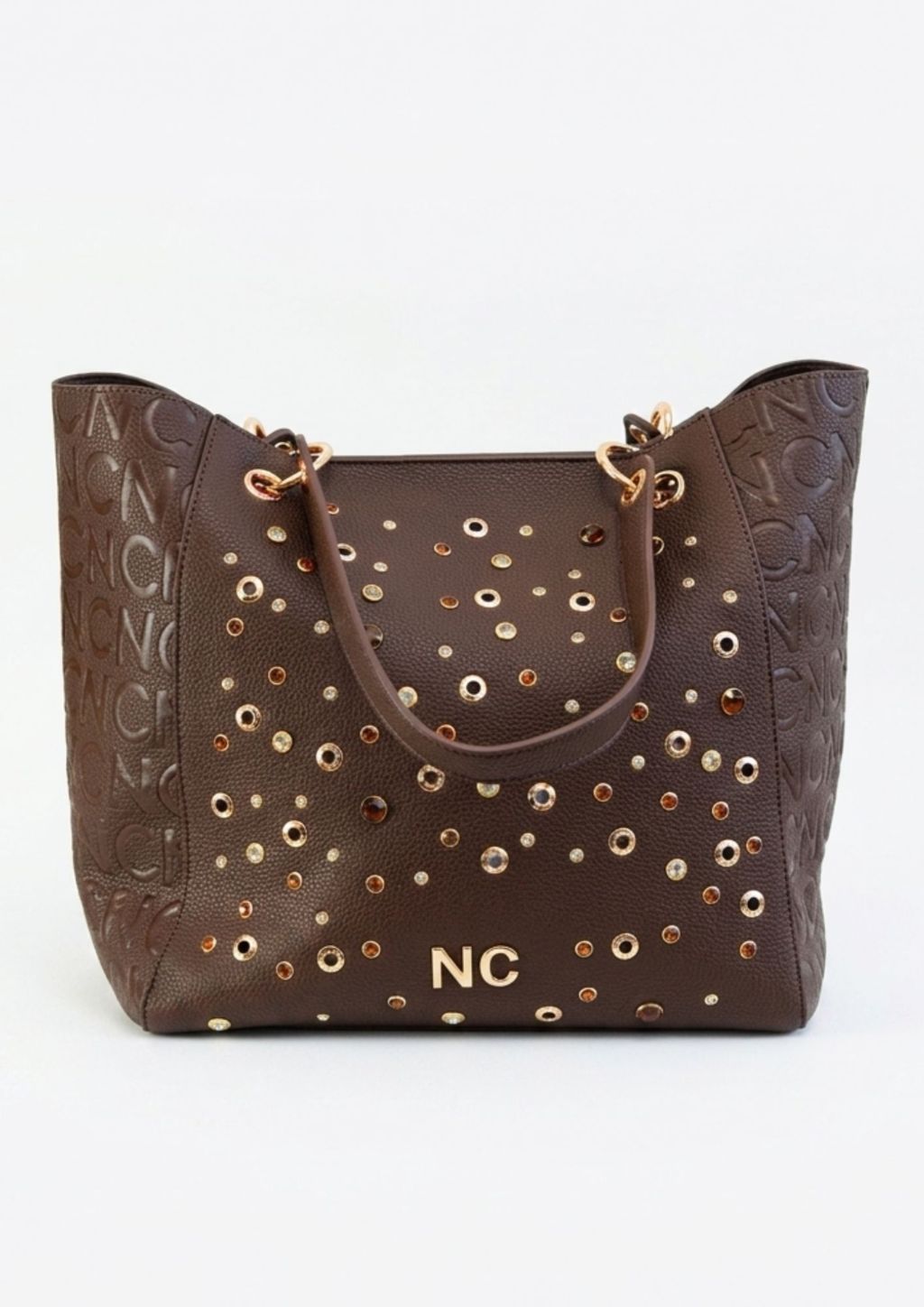 Bolso tote ligero con neceser interior grande Bolso tote ligero con neceser interior chocolate