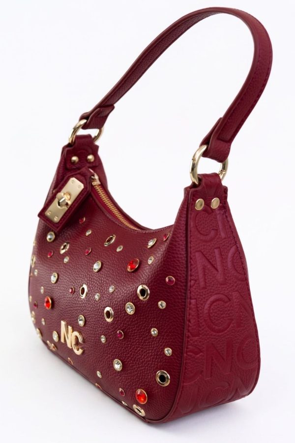 Bolso góndola granate con correa bandolera