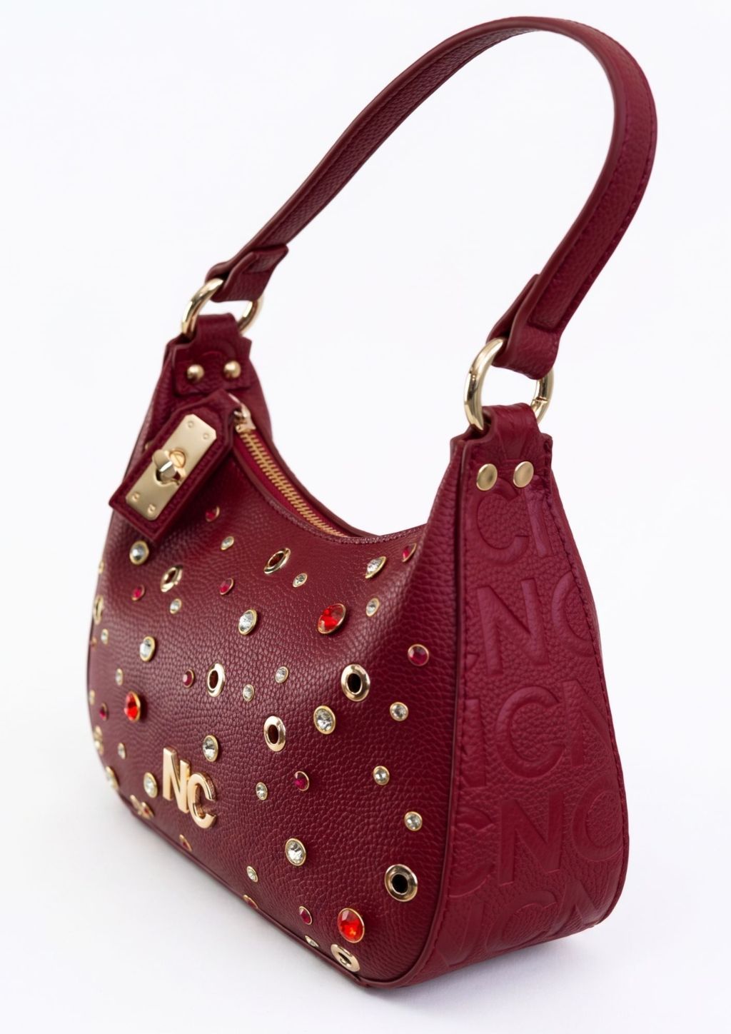 Bolso góndola granate con correa bandolera Bolso góndola granate con correa bandolera