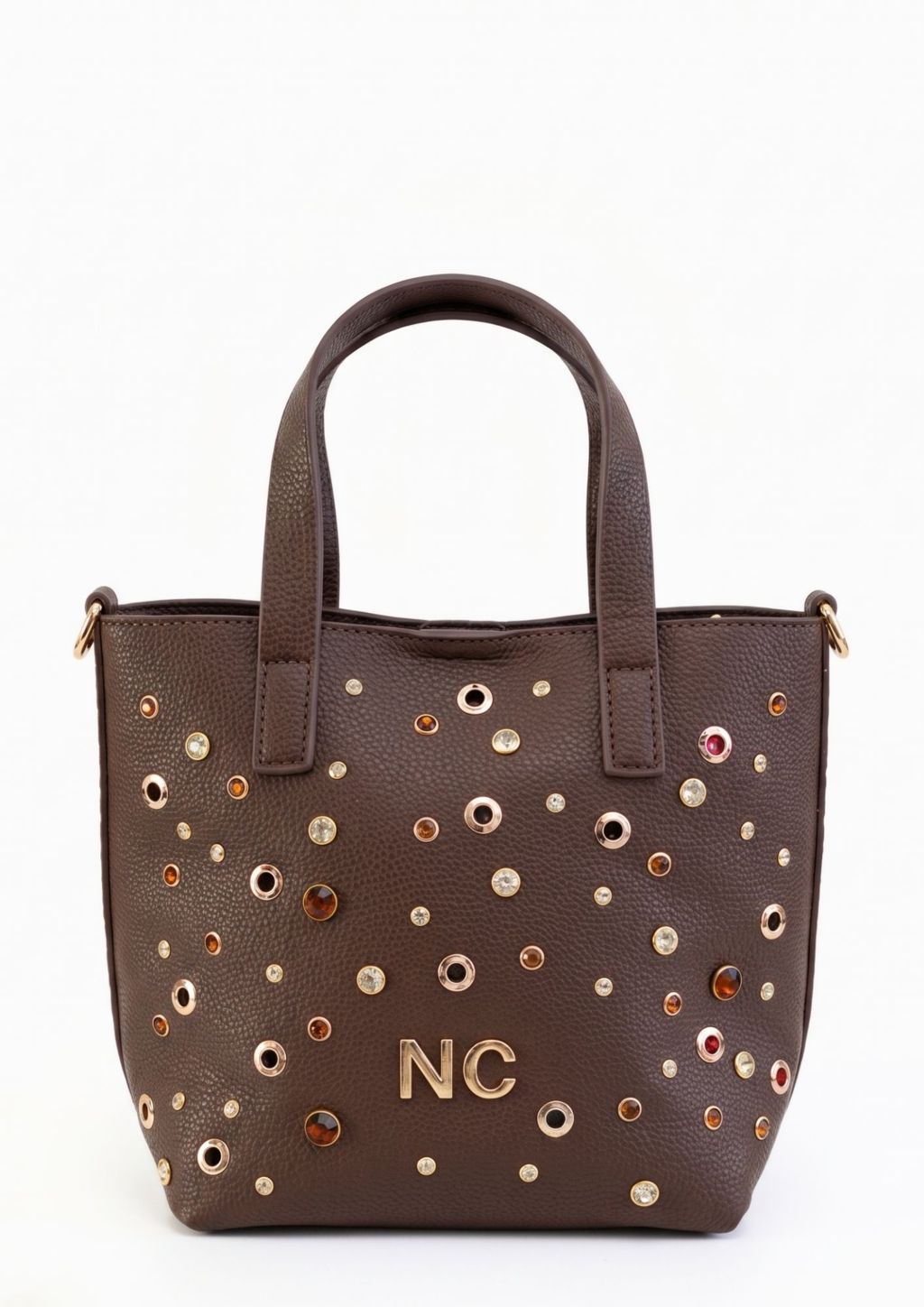 Bolso Mini tote chocolate con correa bandolera Mini tote chocolate con correa bandolera