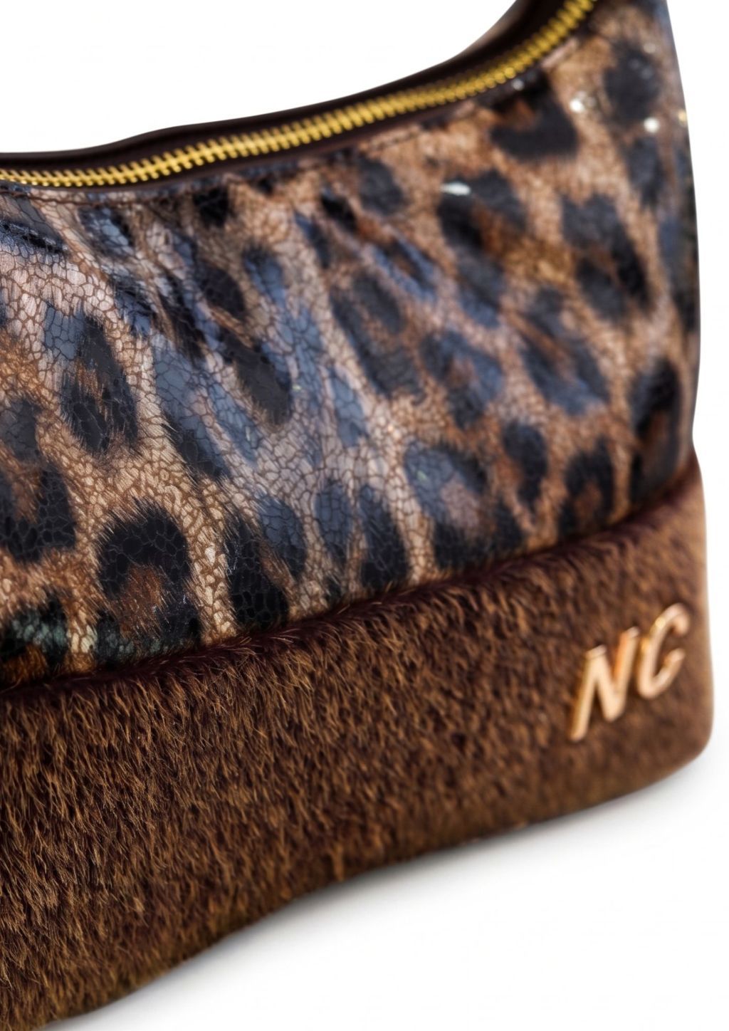 Bandolera pequeña estampado animal Bolso baguette leopardo para mujer