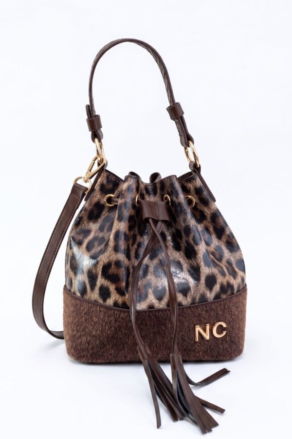 Bolso bombonera leopardo para mujer
