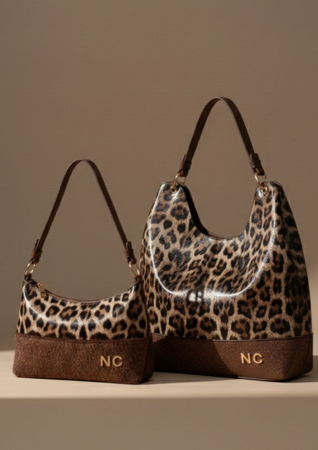 Bolso hobo amplio estampado animal Bolso grande con estampado leopardo