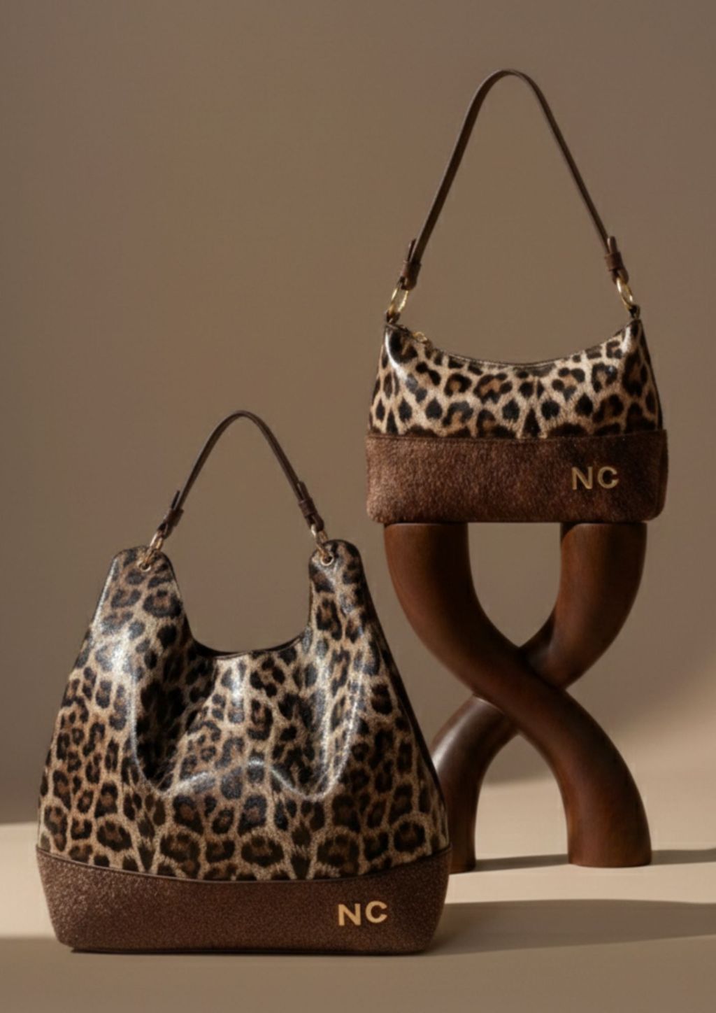 Colección leopardo NOCO en marron Colección leopardo NOCO bolso hobo