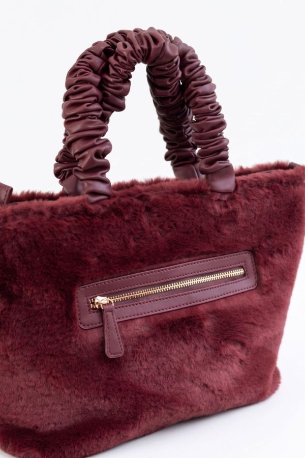 Bolso con bolsillo trasero con cremallera granate