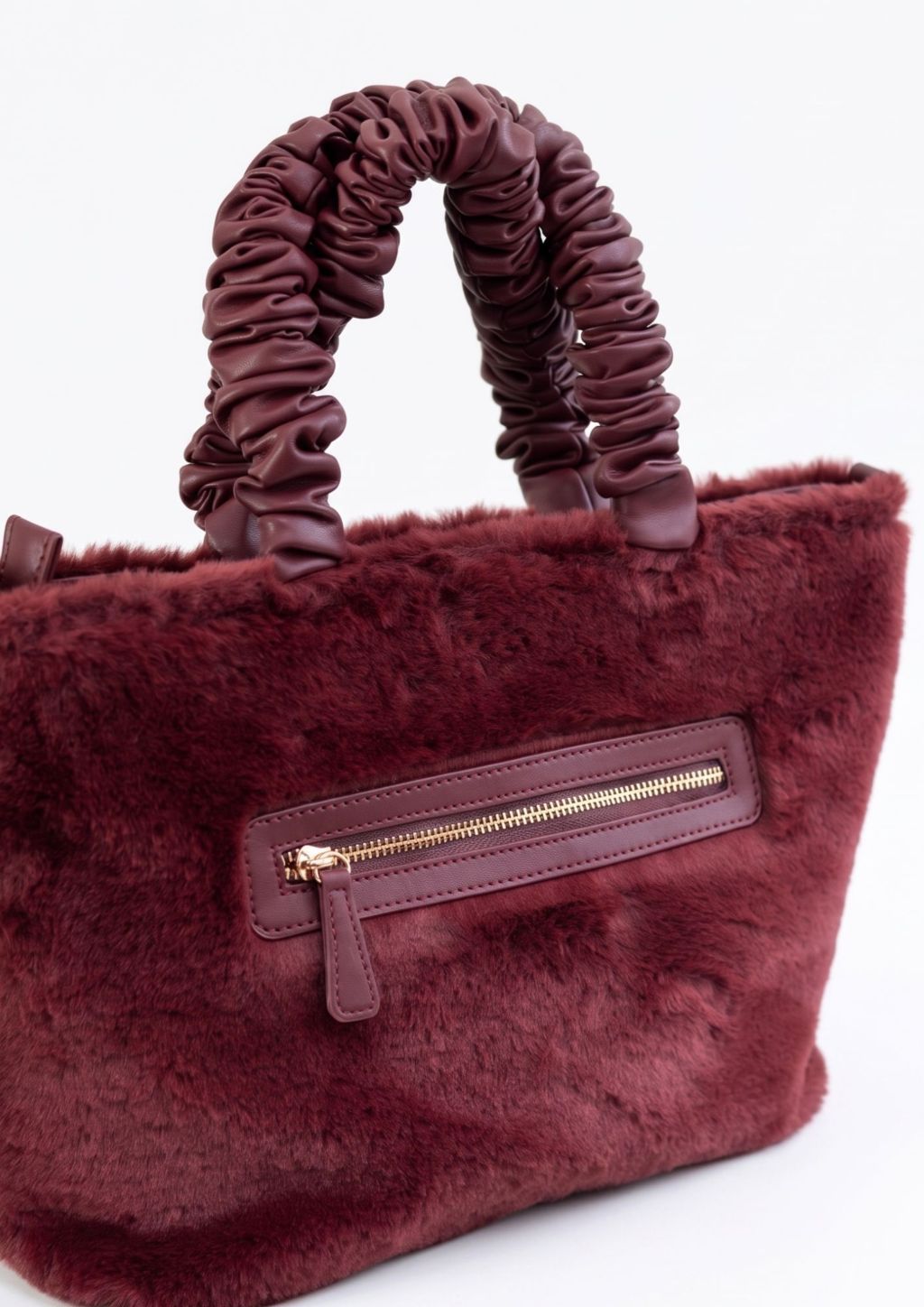 Bolso tote con correa bandolera cruzada Bolso con bolsillo trasero con cremallera granate
