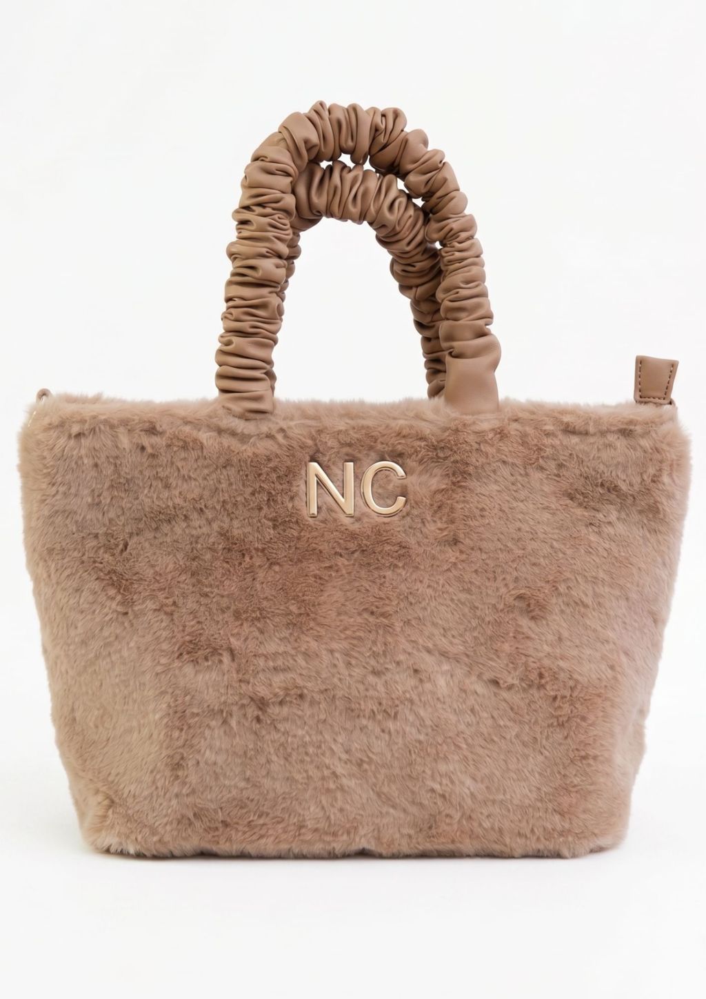 Bolso de pelo elegante para mujer Bolso tote con correa bandolera cruzada NOCO beige