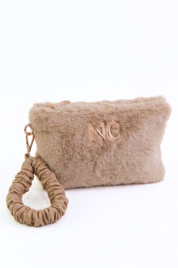 Bandolera plana beige de mujer