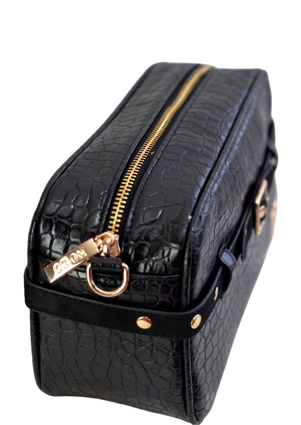Bandolera efecto cocodrilo sofisticada negro Diseño sofisticado bandolera NOCO
