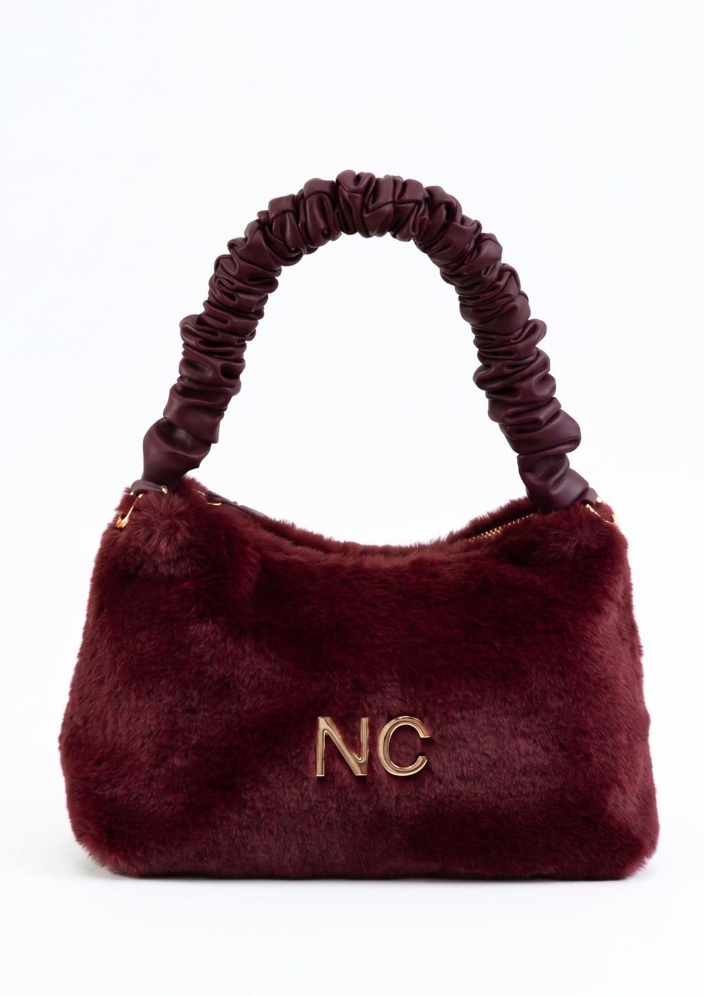 Bolso pequeño de hombro con textura suave en granate Bolso suave y elegante para otoño invierno granate