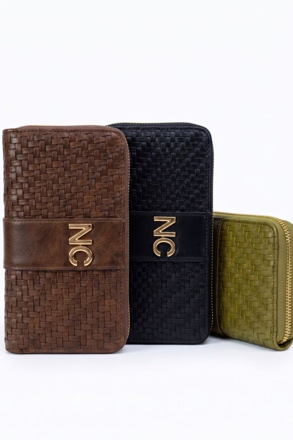 Cartera billetera trenzada para mujer