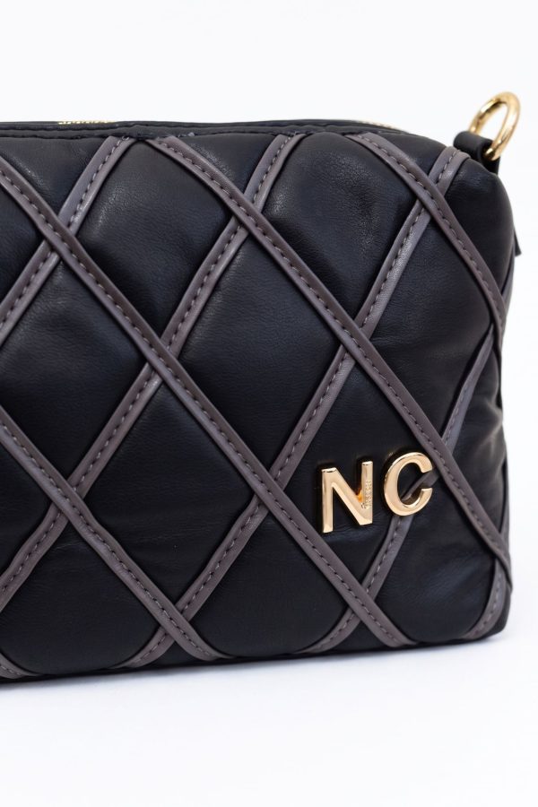 Bandolera piel vegana rombos NOCO negro