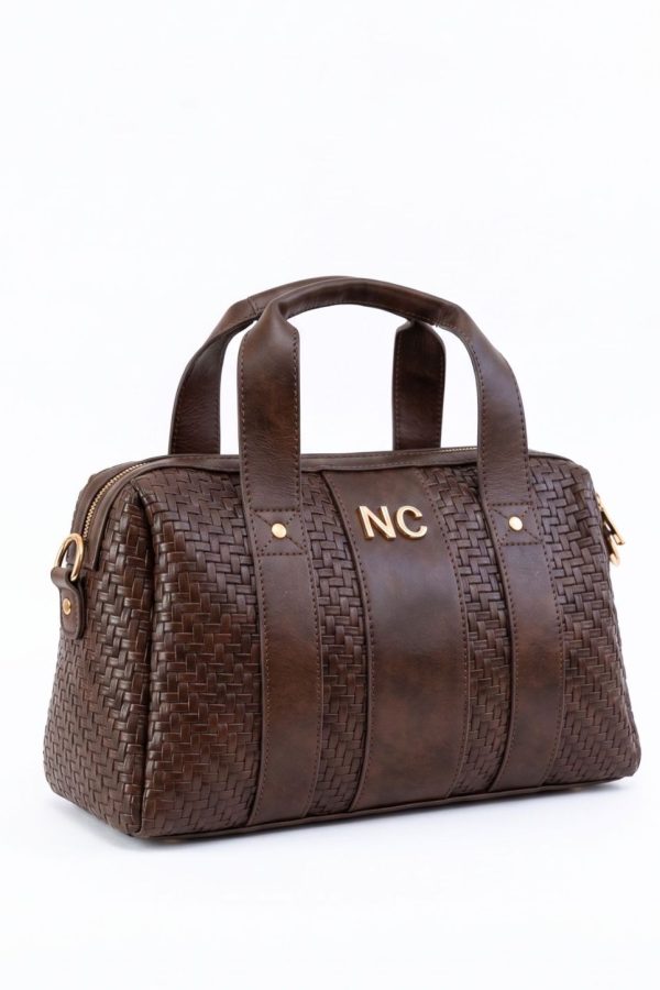 Bolso bowling trenzado para mujer