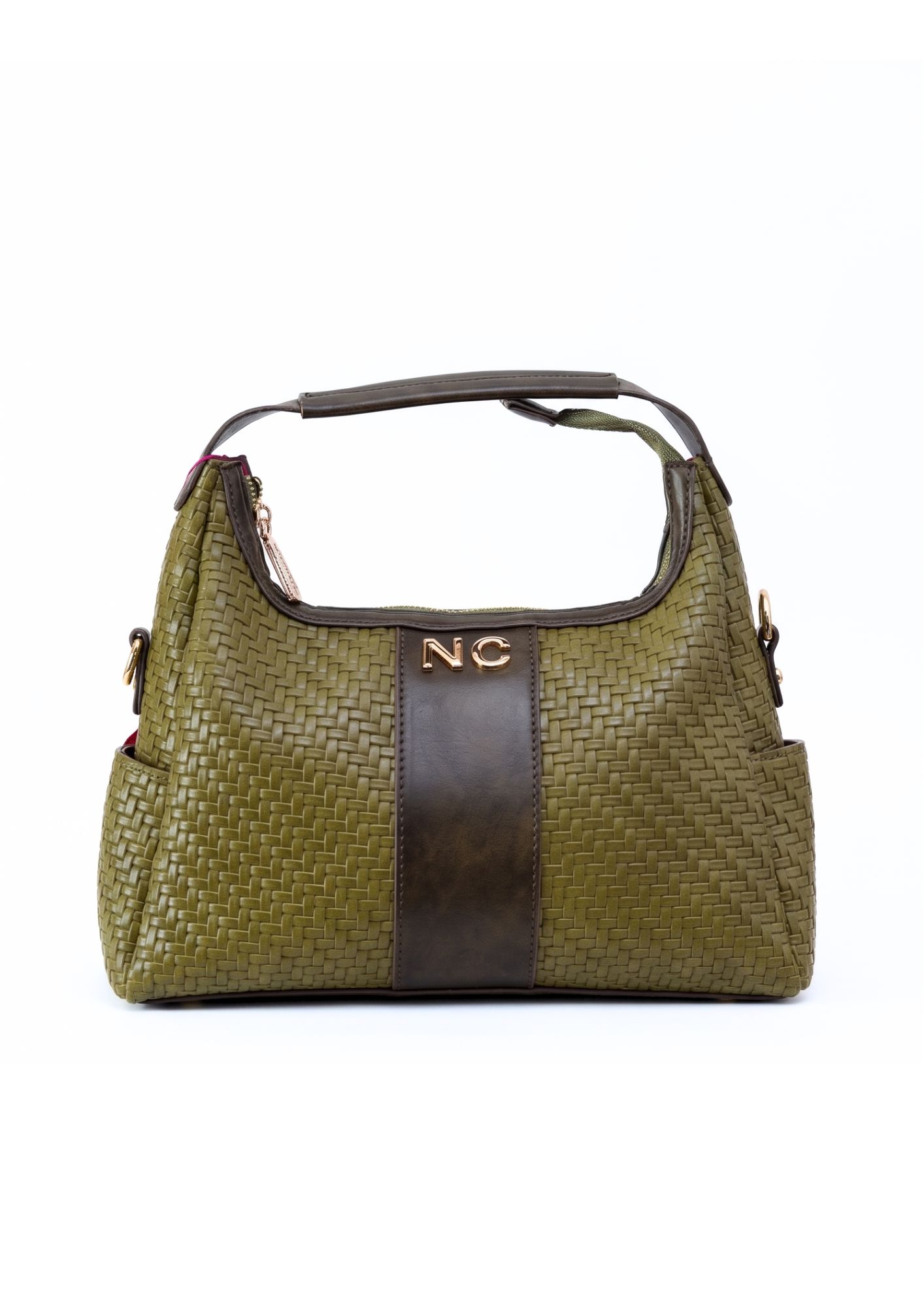 Bolso góndola trenzado para mujer verde Bolso verde kaki elegante y cómodo