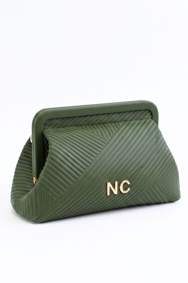 Bolso tipo neceser con boquilla superior verde
