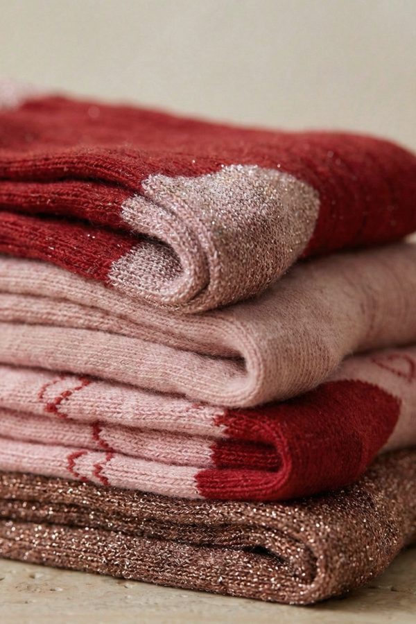 Pack calcetines rojos y rosa mujer Noco colección invierno
