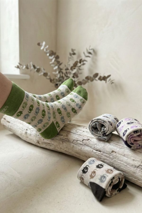 Calcetines elefantitos NC estampado tonos suaves