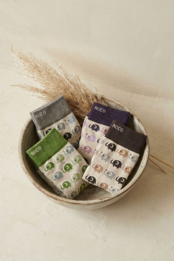 Calcetines elefantitos NC estampado tonos suaves