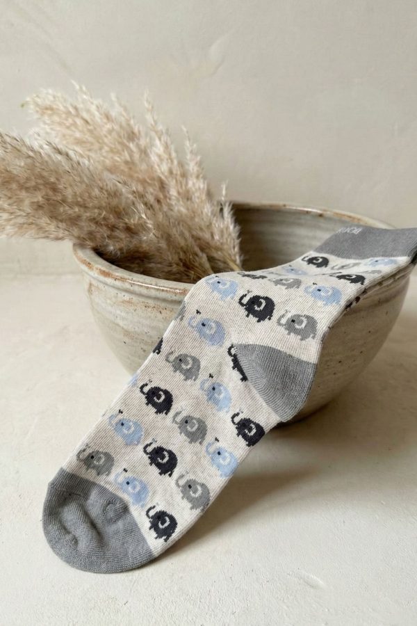Calcetines a juego con pashmina elefantitos NC gris