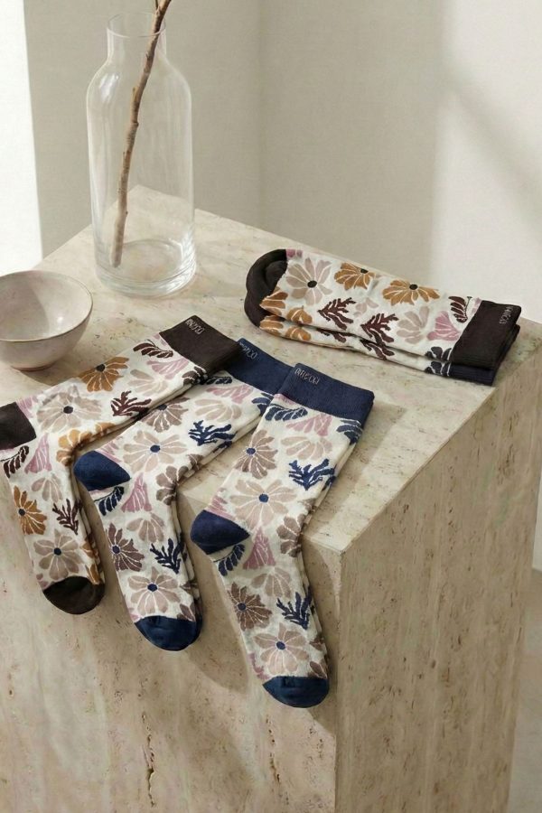 Calcetines estampado floral retro