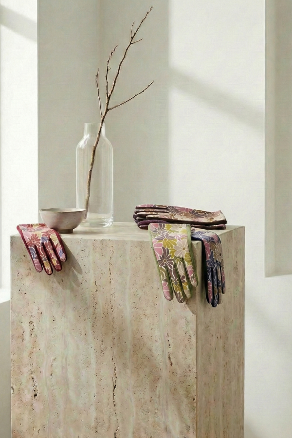 Guantes estampados elegantes mujer