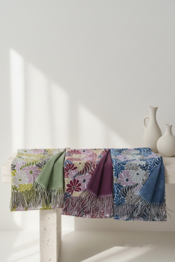Pashmina color liso reversible