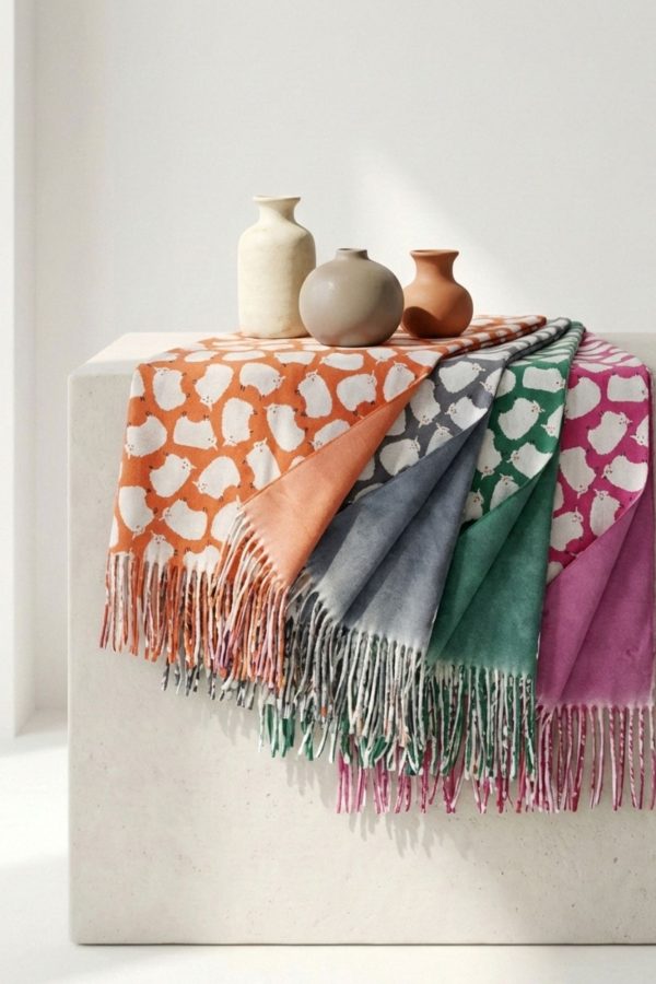 Pashmina reversible ovejitas mujer NOCO