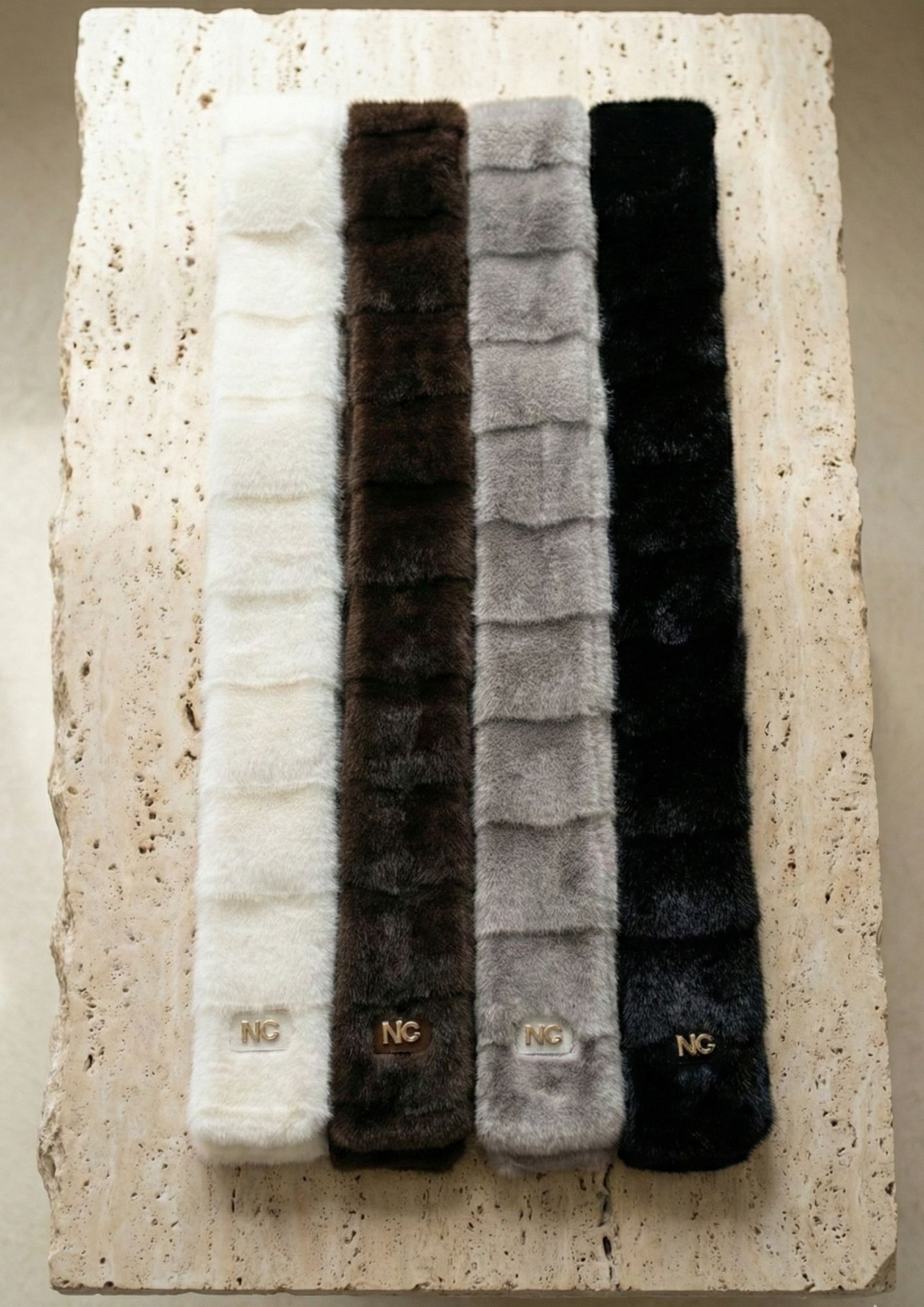 Accesorio de invierno elegante para mujer Chal de pelo laminado para ocasiones especiales NOCO