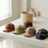 Gorra ajustable con tejido de cuadros para mujer