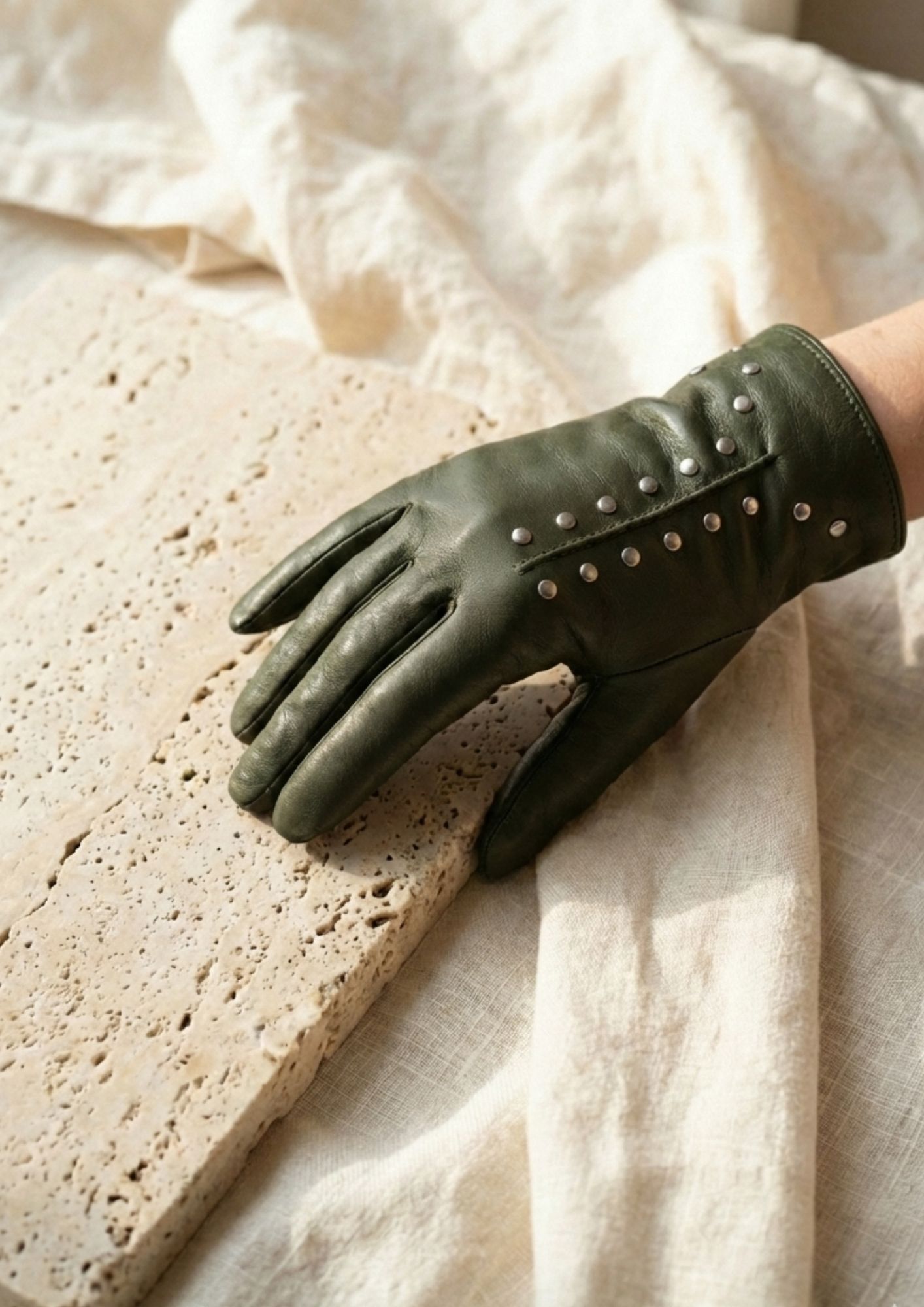Guantes elegantes invierno NOCO Guantes con tachuelas doble línea