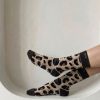 Calcetines suaves para mujer con estampado de leopardo