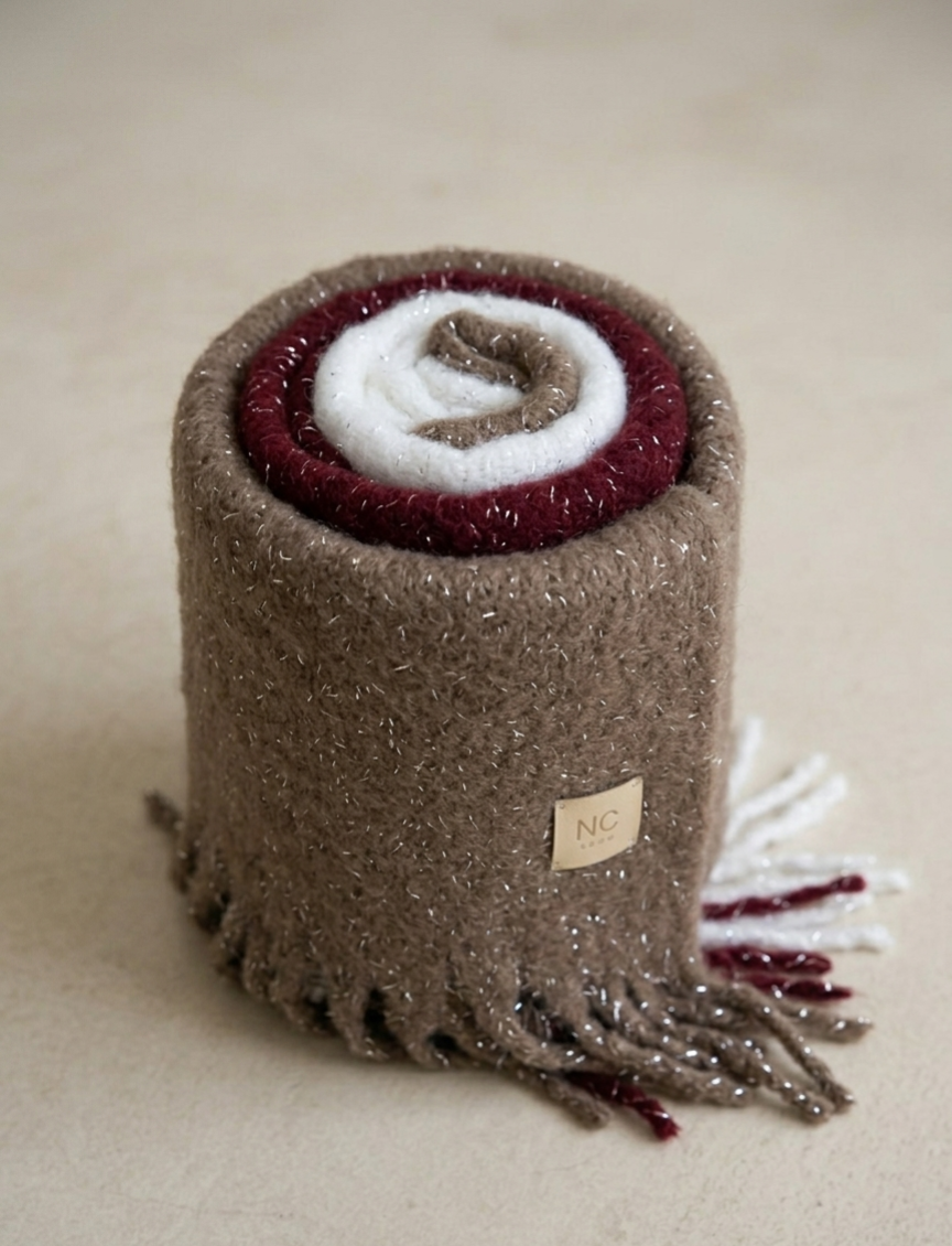 Accesorio elegante de la colección Invierno 26/27 de Noco. Bufanda oversize cálida ideal para otoño e invierno